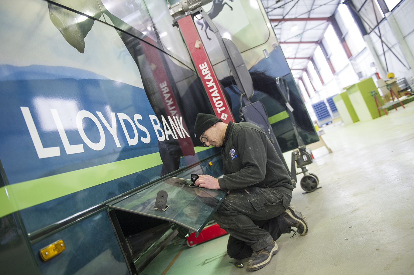 Mobile bank branch designed and built for Lloyds Banking Group by Cartwright Conversions 